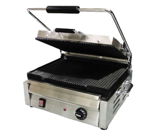 Omcan 19936 12 Inch Cooking Surface Electric Panini Grill Cast Iron Plates