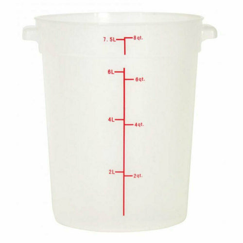 Omcan 80213 - (80213) Food Storage Container, 8 quart, round, polypropylene, translucent, NSF (Qty Break = 12 ea)