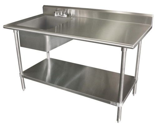 Advance Tabco KSLAG-11B-306L-X - Special Value Work Table With Prep Sink, 72