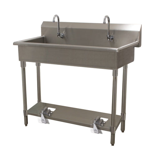 Advance Tabco FS-FM-48FV - Multiwash Hand Sink, splash mount faucet provision, with toe-operated push valve, 48