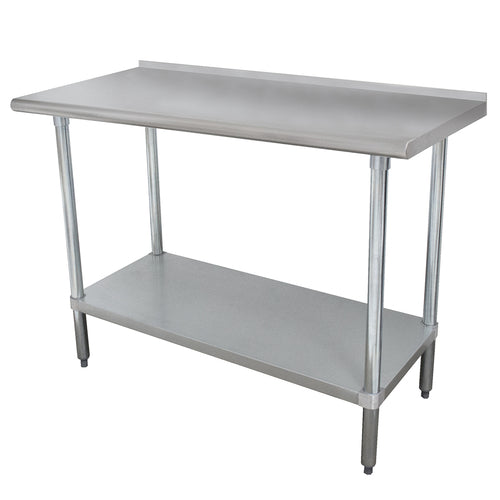 Advance Tabco FLAG-247-X - Special Value Work Table, 84"W x 24"D, 16 gauge 430 stainless steel top with 1-1/2"H rear up-turn,