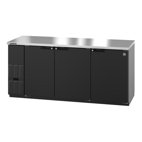 Hoshizaki BB80 - Refrigerated Back Bar Cooler, reach-in, three-section, side mount self-contained refrigeration,