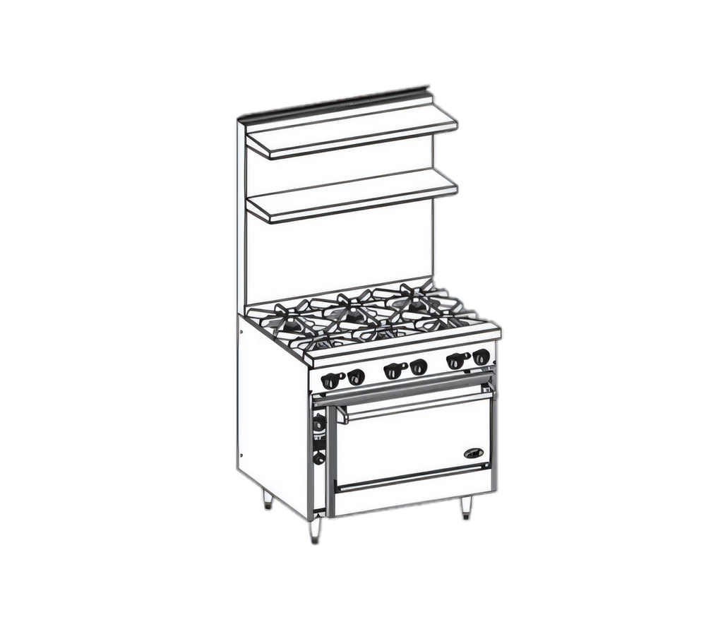 Cocinas a gas tipo bistró Jade Range JBR-6-36C