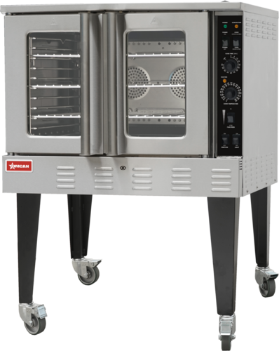 Omcan 47750 40 Inch Gas Convection Oven Stainless Steel (3) Shelves Caster 60000 BTU