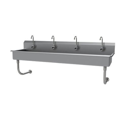 Advance Tabco FC-WM-80EFADA - Multiwash Hand Sink, splash mount faucet provision, wall mounted, with (4) electronic faucets, 80