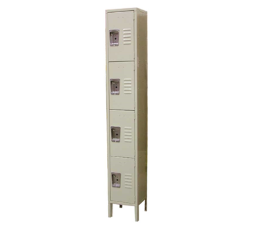 Omcan 13130 12 Inch Locker 4 Tier Painted Steel with Recessed Handle