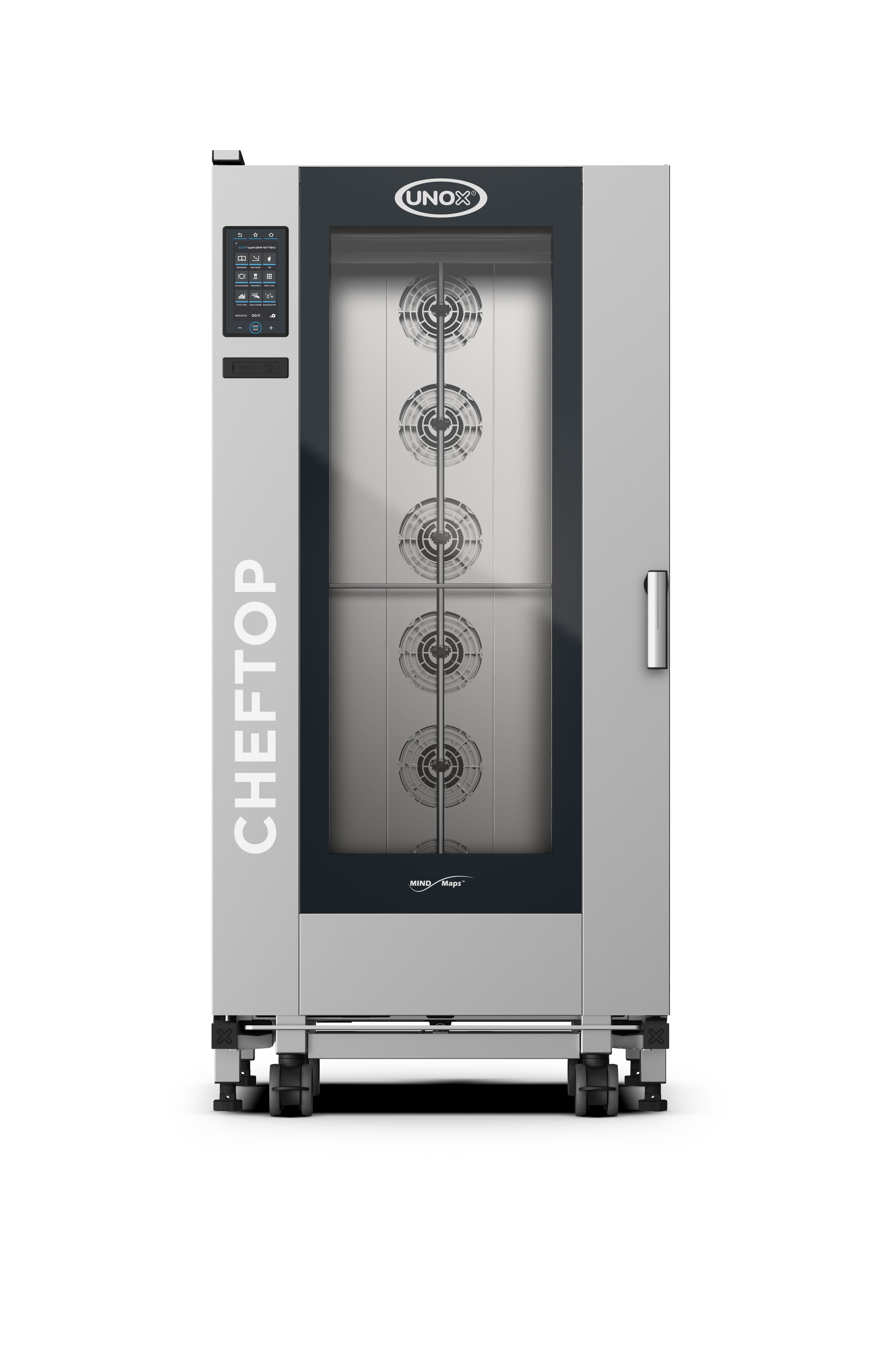 UNOX XAVL-2021-HPRS - ChefTop MIND.Maps™ Plus Combi Oven/Steam Oven is an electric roll-in oven that combines heat, hot