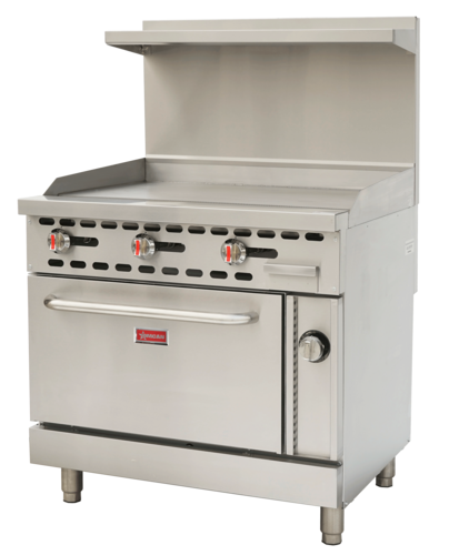 Omcan 48189 36 Inch Griddle Plate with Standard Oven Gas 93000 BTU