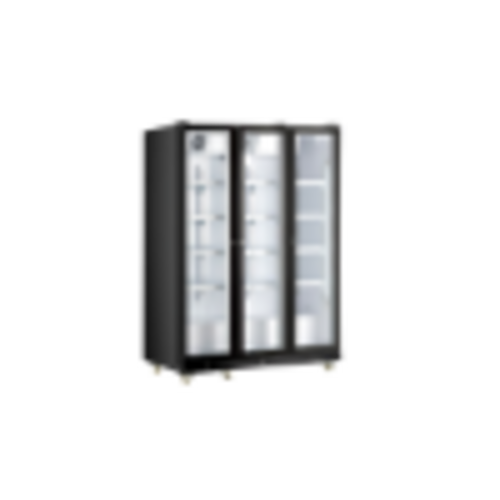 Omcan 48384 60 Inch Three-section Refrigerated Merchandiser 42.4 cu ft Black