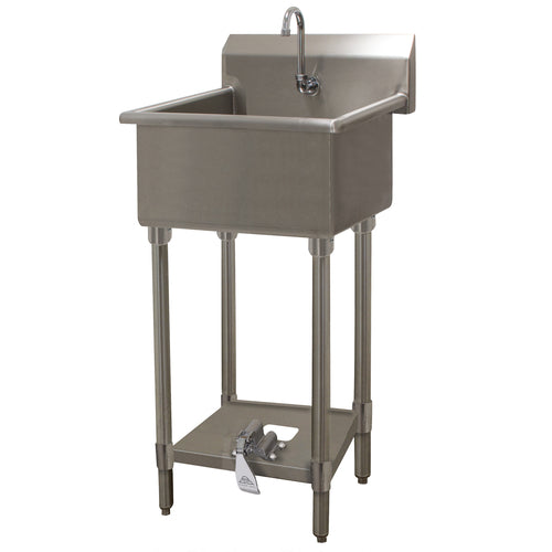 Advance Tabco FC-FM-2721FV - Service Sink, splash mount faucet provision, floor model, with toe-operated push valve, 24