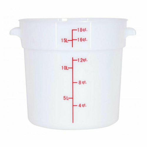 Omcan 80238 - (80238) Food Storage Container, 18 quart, round, polypropylene, white, NSF (Qty Break = 6 ea)