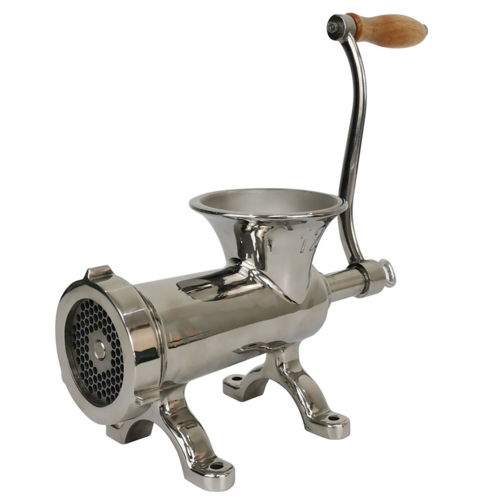 Omcan 44418 - (44418) Meat Grinder, manual, 5mm plate, 2-3 pounds per minute capacity, (3) stuffing tubes (15,