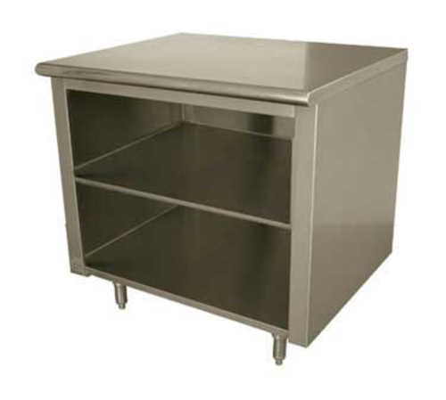 Advance Tabco EB-SS-304M - Work Table, 48"W x 30"D, open front cabinet base with mid-shelf, 14 gauge 304 stainless steel top,