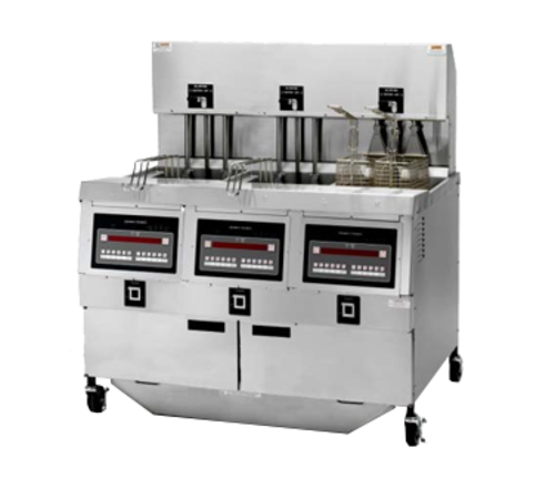 Henny Penny OEA323.0 - OEA-323 Electric Auto Lift Open Fryer, 3 wells, COMPUTRON 8000 controls, clean out mode, 65 pound