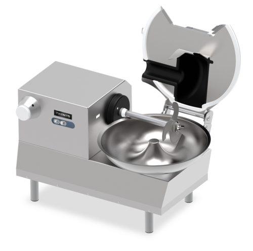Omcan 47776 35 Inch 2 HP Electric Food Cutter with Open Mouth Lid Stainless Steel