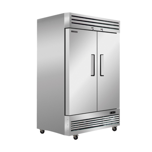 Omcan 58002 54 Inch Two-section Refrigerator Reach In 39.4 cu ft Stainless Steel