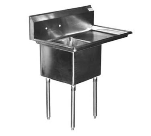 Serv-Ware D1CWP1620R-18-V - Serv-Ware - Sinks - 12" Deep Economy Sink 1 Bowl -36.5"W x 25.5"D x 45.5"H, 18/304 stainless steel,