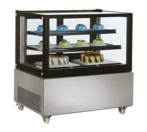 Omcan 39540 47 Inch Square Glass Refrigerated Display Case Floor Model