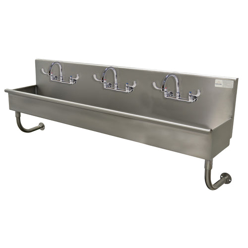 Advance Tabco 19-18-60-ADA-F - Multiwash Hand Sink, wall mounted, includes (3) faucets with wrist blades, 60