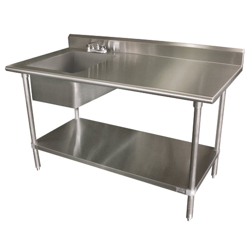 Advance Tabco KLAG-11B-305L-X - Special Value Work Table With Prep Sink, 60