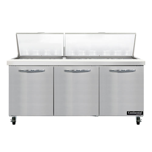 Continental Refrigerator SW72N30M-HGL Mighty Top Refrigerated Prep Tables