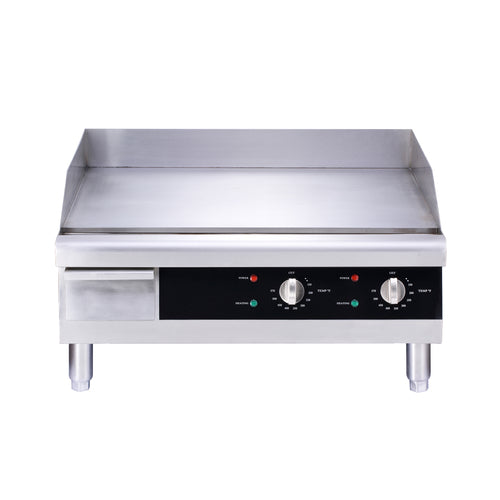 Omcan 43213 24 Inch Electric Countertop Griddle with Smooth Plate