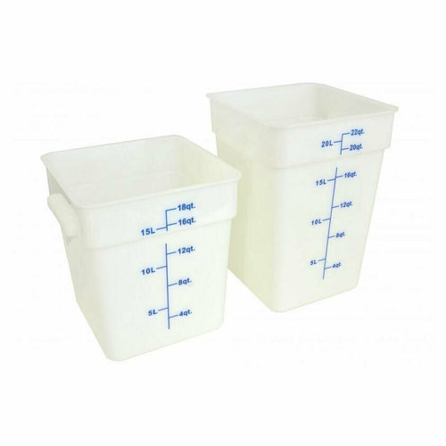 Omcan 80224 - (80224) Food Storage Container, 4 quart, square, polypropylene, white, NSF (Qty Break = 12 ea)