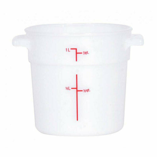 Omcan 80230 - (80230) Food Storage Container, 1 quart, round, polypropylene, white, NSF (Qty Break = 12 ea)