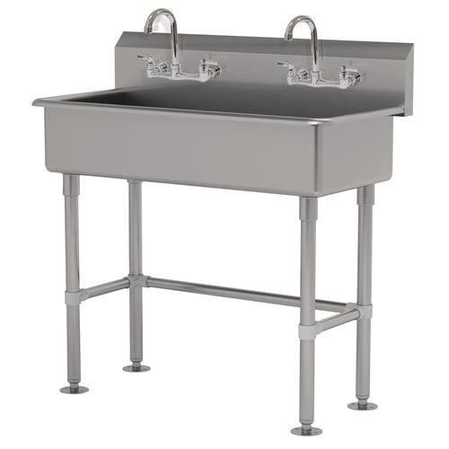 Advance Tabco FS-FM-40-F - Multiwash Hand Sink, splash mount faucet provision, with stainless steel legs and flanged feet,
