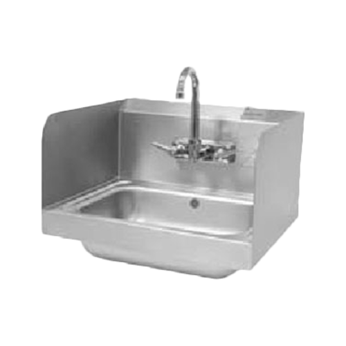 Advance Tabco 7-PS-15B - Welded Side Splash, 12"H (installed height), both sides, for hand sinks with 10" x 14" bowl & deck