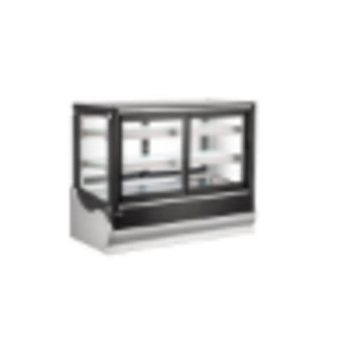 Omcan 48565 48 Inch Refrigerated Display Case Countertop 9.0 cu ft Black Stainless Steel