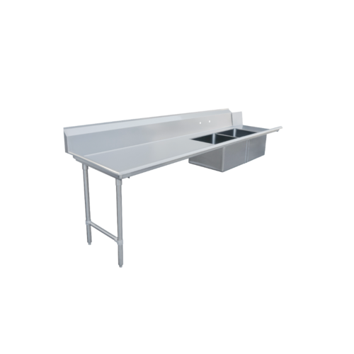 Omcan 48489 96 Inch Soiled Dishtable Straight Design with Two Pre-Rinse Sinks