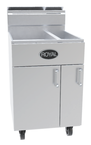 Royal Range RFT-5025 Full Pot Floor Model Gas Fryer w/ 50/25-lb Capacity, 5 Burners