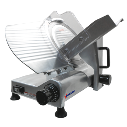 Omcan 19068 12 Inch Meat Slicer Manual Gravity Feed Anodized Aluminum