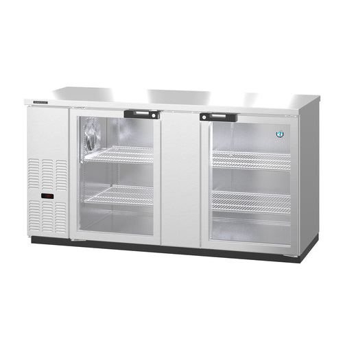 Hoshizaki BB69-G-S - Refrigerated Back Bar Cooler, reach-in, two-section, side mount self-contained refrigeration,