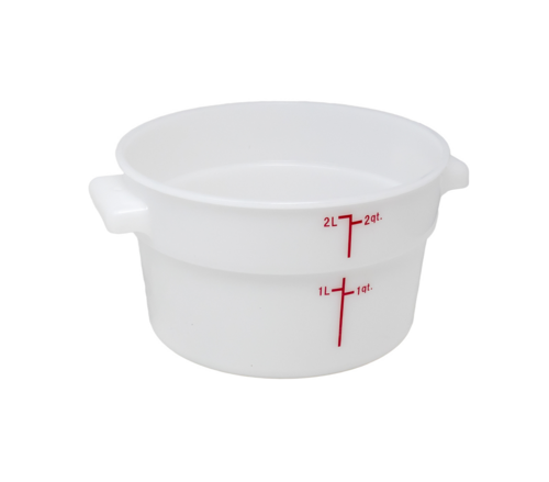 Omcan 80227 - (80227) Food Storage Container, 2 quart, round, polypropylene, white, NSF (Qty Break = 12 ea)