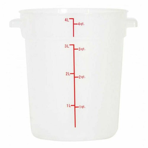Omcan 80194 - (80194) Food Storage Container, 4 quart, round, polypropylene, translucent, NSF (Qty Break = 12 ea)