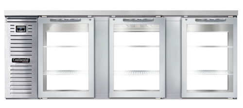 Continental Refrigerator BB90NSSGDPT - Back Bar Cooler, pass-thru, 90" wide, 34-3/4" high, 35.0 cubic feet, front breathing, stainless