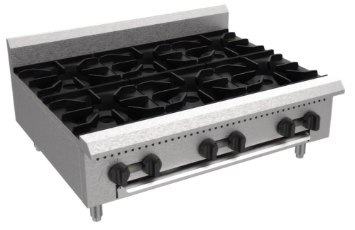 Serv-Ware SHPS-36-LP-SA - Serv-Ware - Gas Cooking - 36" Six (6) Burner Hot Plate  - Liquid Propane - Dimensions: 36" W x