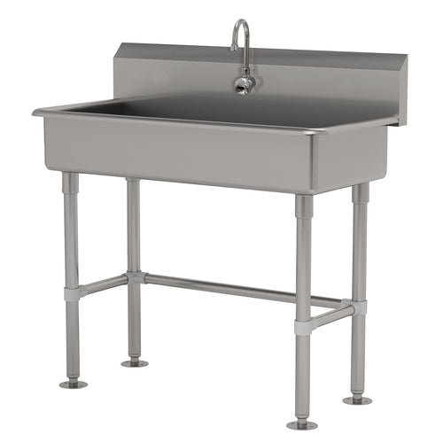 Advance Tabco FC-FM-1-EFADA - Service Sink, splash mount faucet provision, with stainless steel legs and flanged feet, with