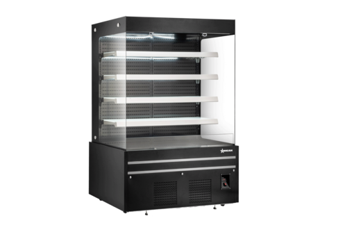 Omcan 48379 60 Inch Open Refrigerated Display 33.9 cu ft stainless steel Black