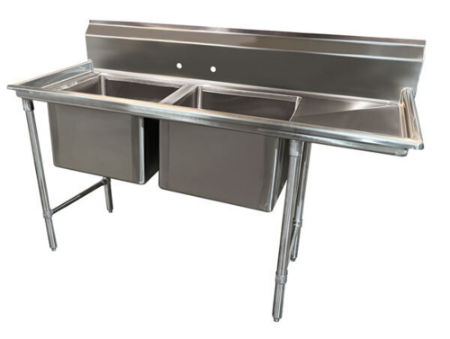 Advance Tabco 9-2-36-24R - Regaline Sink, 2-compartment, with right-hand drainboard, 20" front-to-back x 16"W sink