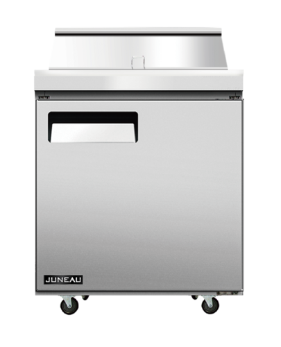 Omcan 58005 28 Inch Refrigerated Prep Table Self-contained 3.4 cu ft