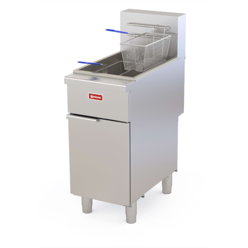 Omcan 48550 16 Inch Open Pot Deep Fryer Gas Floor Model 122000 BTU