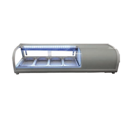 Omcan 39553 46-1/3 Inch Countertop Sushi Display Case Stainless Steel with LED