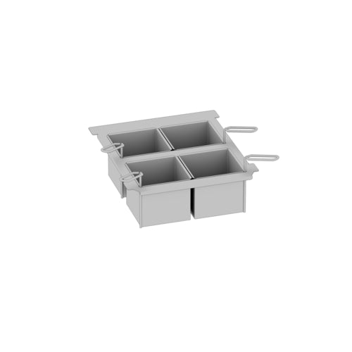 RATIONAL 60.75.978 - Portion Basket Kit, includes (4) 1/6 GN solid baskets with lids and frame