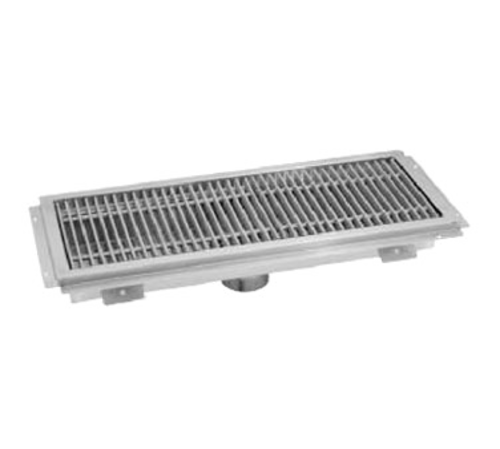 Advance Tabco FRG-36 - Floor Water Receptacle, 36"W x 12"D x 2" deep, 14 gauge 304 stainless steel, includes stainless