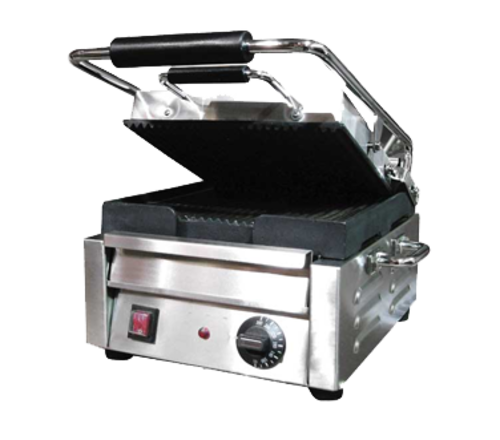 Omcan 31461 10 Inch Sandwich Panini Grill Electric Cast Iron Plates with Cleaning Brush