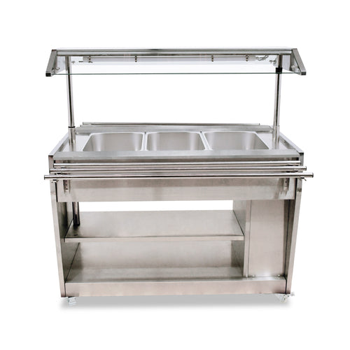 Omcan 44506 48 Inch Electric Hot Food Serving Counter Mobile Stainless Steel with Shelves