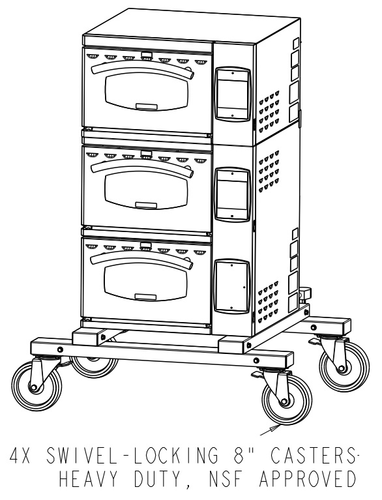 Ovention OVNTN-STK-13 - Stacking Kit for MILO-16 and MILO2-16 up to 3-decks, includes cart